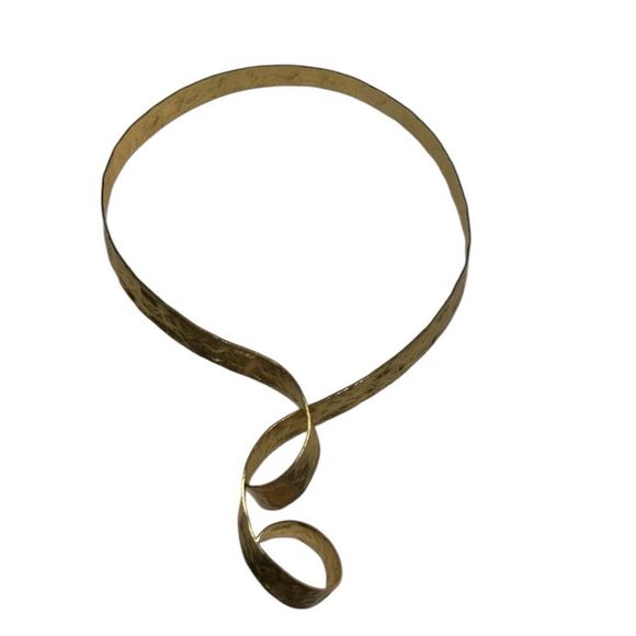 Zara Gold tone Abstract Choker Necklace.NWOT - Picture 5 of 6